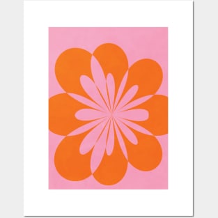 Bloom Flower- Orange Pink Posters and Art